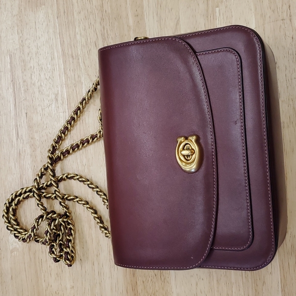 Coach Handbags - Coach Madison Leather Convertible Crossbody Burgundy Gold Hardware